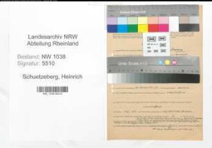 Entnazifizierung Heinrich Schuetzeberg , geb. 01.07.1912 (Technischer Angestellter)