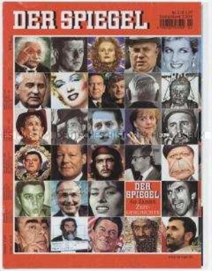 Umschlagblatt des Magazins "Der Spiegel" zum 60jährigen Erscheinen des Magazins ("Der Spiegel - 60 Jahre Zeitgeschichte")