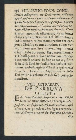 XIII. Articulus. De Persona Christi.