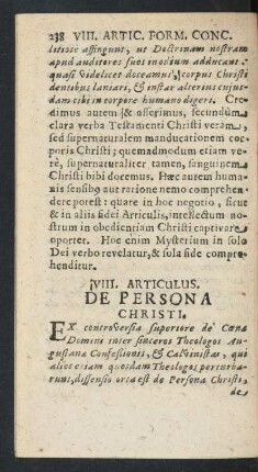 XIII. Articulus. De Persona Christi.