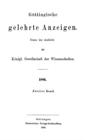 1886,2: Göttingische gelehrte Anzeigen
