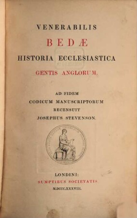 Venerabilis Bedae Historia ecclesiastica gentis Anglorum