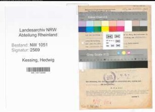 Entnazifizierung Hedwig Kessing , geb. 04.08.1881 ()