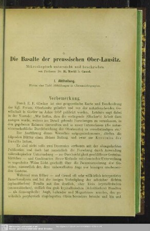Die Basalte der preussischen Ober-Lausitz : Mikroskopisch untersucht und beschrieben