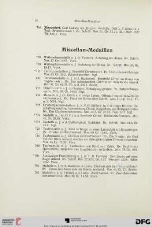 Miscellan-Medaillen (Nr. 769-805)