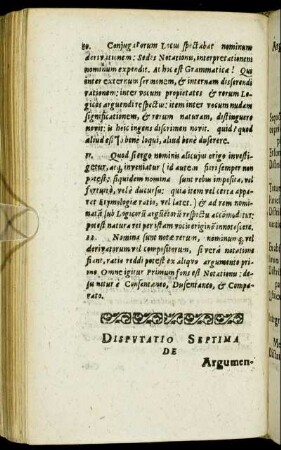 Disputatio Septima De Argumento Orto Reali Primo.