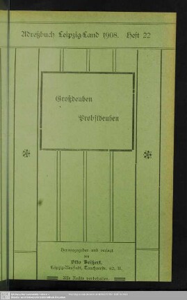 Heft 22. Großdeuben. Probstdeuben