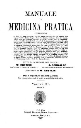 Vol. 3, Pt. 1: Manuale di medicina practica. Vol. 3, Pt. 1