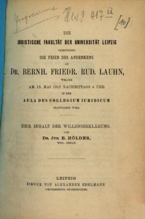 Der Inhalt der Willenserklärung