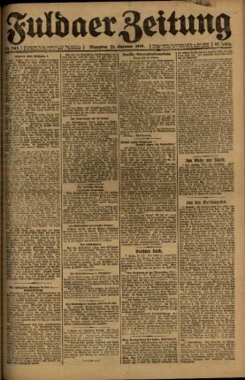 Ausgabe vom Dienstag, den 21. Oktober 1919.