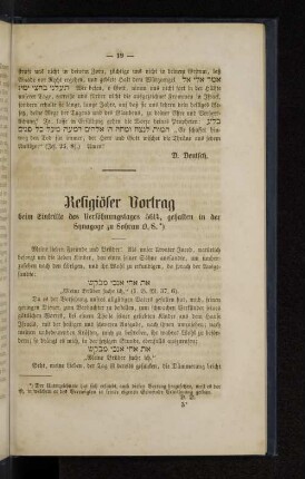 Religiöser Vortrag
