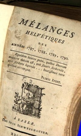 Mélanges Helvétiques De 1782 à 1786, 2. Années 1787, 1788, 1789, 1790