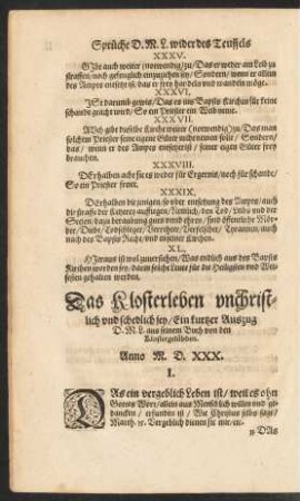 Das Klosterleben unchristlich und schedlich sey ...