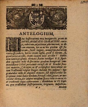 Specimen inaugurale juridicum De inviolabilitatis charactere