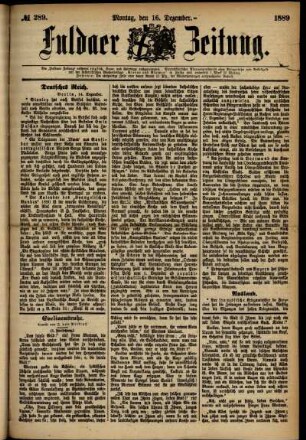 Ausgabe vom Montag, den 16. Dezember 1889.