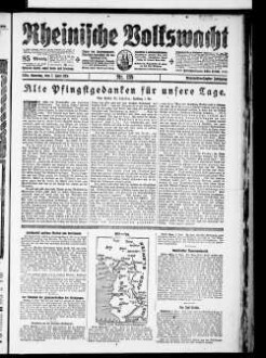 Rheinische Volkswacht : offizielles Organ der Zentrumspartei : amtliches Kreisblatt für den Landkreis Köln