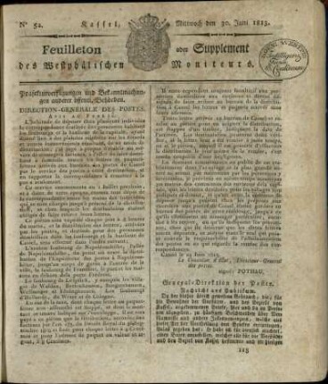 No. 52, Mittwoch den 30. Juni 1813