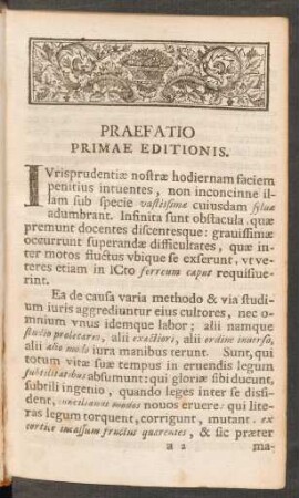 Praefatio Primae Editionis