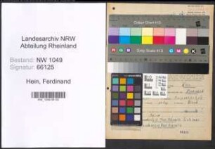 Entnazifizierung Ferdinand Hein , geb. 05.09.1897 (Landwirt)