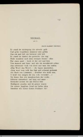 Michael : (nach Albert Verwey) / [Stefan George]