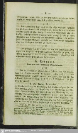 IV. Abschnitt. Von den ordentlichen Deputationen