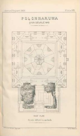 Plate VIII. Polonnaruwa. Siva Déválé No 2. Roof plan