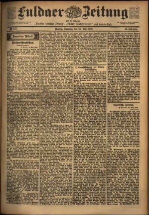 Zweite Ausgabe vom Samstag, den 24. Mai 1902.