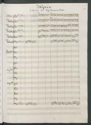 Kyrie; Coro (3), strings, ob, b; e-Moll