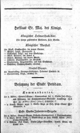 Hofstaat Sr. Maj. des Königs