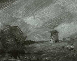 Landschaft mit Windmühle