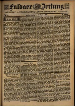 Erste Ausgabe vom Samstag, den 21. Dezember 1901.