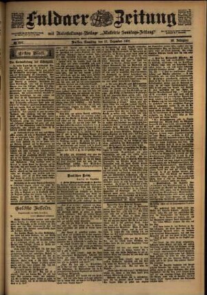 Erste Ausgabe vom Samstag, den 21. Dezember 1901.