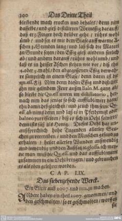 CAP. LIX. Das siebenzehende Werck.