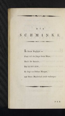 Die Schminke.