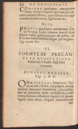 VI. Formulae Precandi Ex Meditatione Passionis Christi Filii Dei viventis.