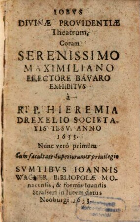 Jobus Divinae Providentiae Theatrum