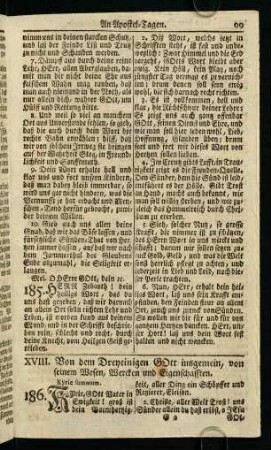 99-144, XVIII. Von dem Dreyeinigen Gott insgemein, von seinem Wesen, Wercken und Eigenschafften