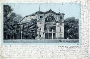 Postkartensammlung Weis mit Ansichten Karlsruhes. Stadthalle
