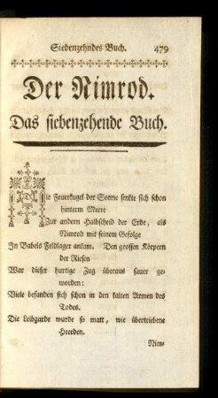 Der Nimrod. Das siebenzehende Buch