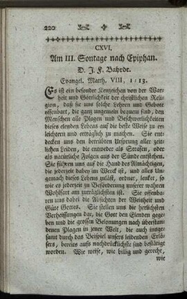 CXVI. Am III. Sontage nach Epiphan. Evangel. Matth.VIII, 1-13.