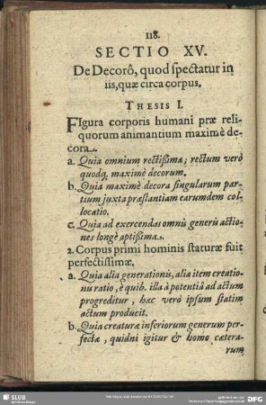 Sectio XV. De Decoro, quod spectatur in iis, quae circa corpus