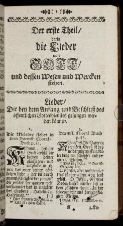 Lieder/ Die bey dem Anfang und Beschluß des öffentlichen Gottesdienstes gesungen werden können.