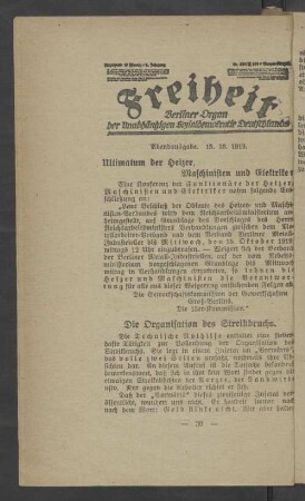 Freiheit Abendausgabe. 13.10.1919
