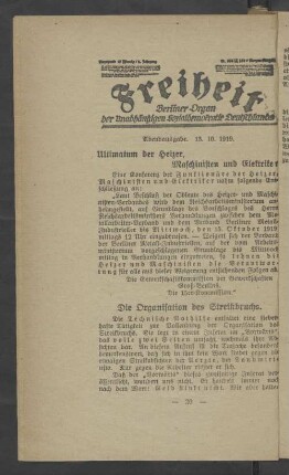 Freiheit Abendausgabe. 13.10.1919