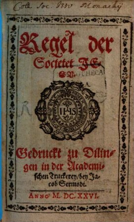 Regel der Societet Jesu