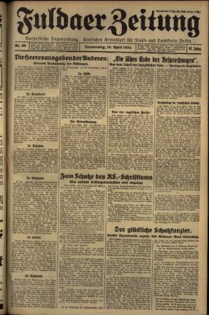 Ausgabe vom Donnerstag, den 19. April 1934.