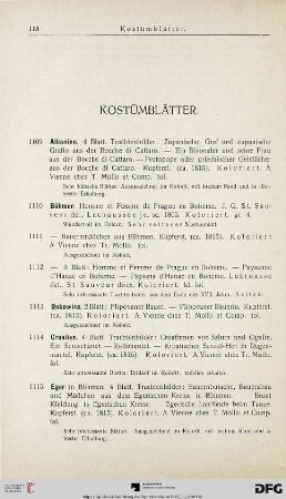 Kostümblätter (Nr. 1109-1155)
