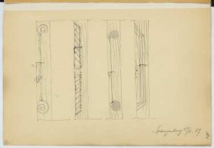 Chorgestühl, Spangenberg: Details (aus: Skizzen- und Fotoalbum 23)