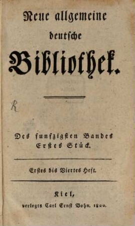 Neue allgemeine deutsche Bibliothek. 50. 1800