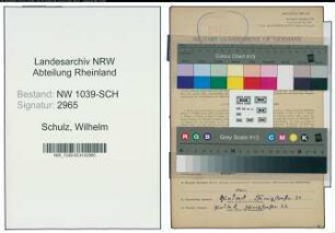 Entnazifizierung Wilhelm Schulz , geb. 06.05.1889 (Arbeiter)